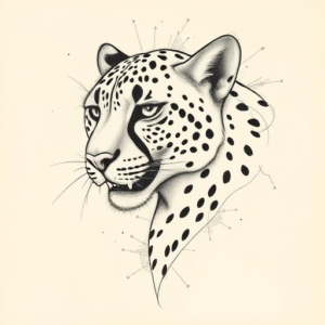 Artistic Sketch Cheetah Tattoo