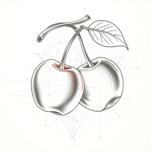 Artistic Sketch Cherry Tattoo