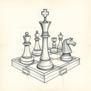Artistic Sketch Chess Tattoo