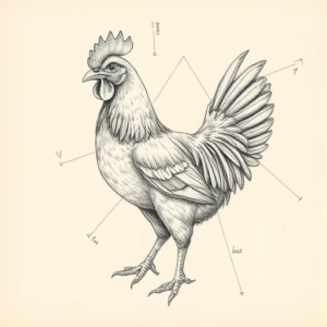 Artistic Sketch Chicken Tattoo