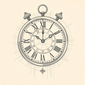 Artistic Sketch Clock Tattoo