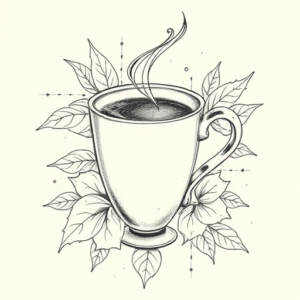 Artistic Sketch Coffee Tattoo