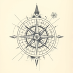Artistic Sketch Compass Tattoo