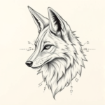 Artistic Sketch Coyote Tattoo