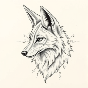 Artistic Sketch Coyote Tattoo