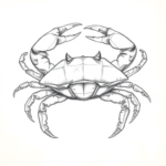 Artistic Sketch Crab Tattoo