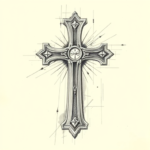 Artistic Sketch Cross Tattoo