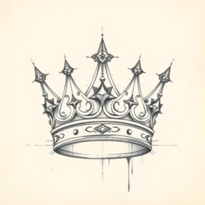 Artistic Sketch Crown Tattoo