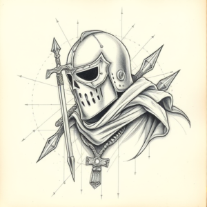 Artistic Sketch Crusader Tattoo