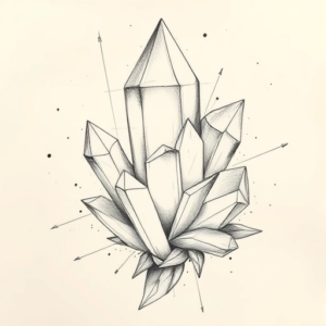 Artistic Sketch Crystal Tattoo