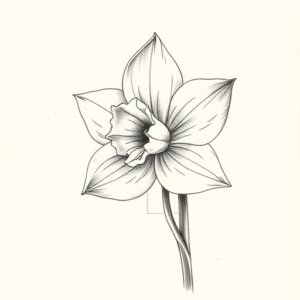 Artistic Sketch Daffodil Tattoo