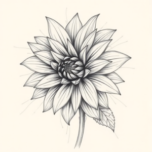 Artistic Sketch Dahlia Tattoo
