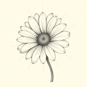 Artistic Sketch Daisy Tattoo