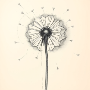 Artistic Sketch Dandelion Tattoo