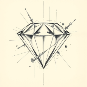 Artistic Sketch Diamond Tattoo