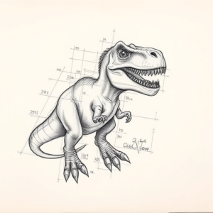 Artistic Sketch Dinosaur Tattoo