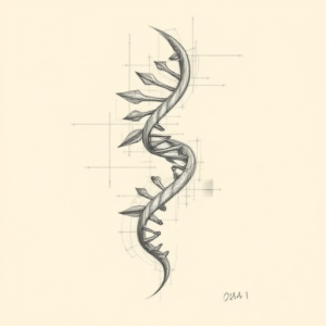 Artistic Sketch Dna Tattoo