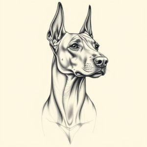 Artistic Sketch Doberman Tattoo