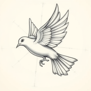 Artistic Sketch Dove Tattoo