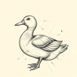 Artistic Sketch Duck Tattoo