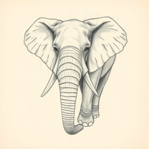 Artistic Sketch Elephant Tattoo