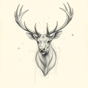 Artistic Sketch Elk Tattoo
