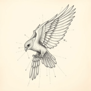 Artistic Sketch Falcon Tattoo