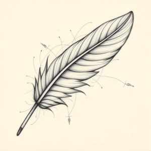 Artistic Sketch Feather Tattoo