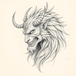 Artistic Sketch Fenrir Tattoo