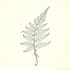 Artistic Sketch Fern Tattoo