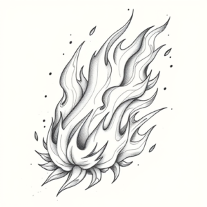 Artistic Sketch Fire Tattoo