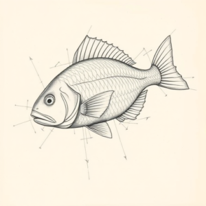 Artistic Sketch Fish Tattoo