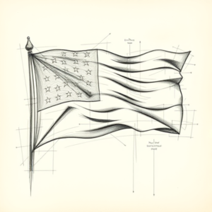 Artistic Sketch Flag Tattoo