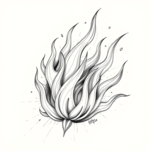 Artistic Sketch Flame Tattoo