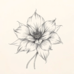 Artistic Sketch Flower Tattoo