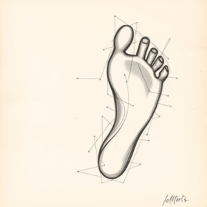 Artistic Sketch Footprint Tattoo