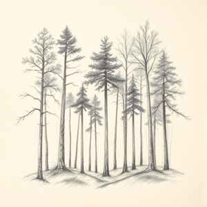 Artistic Sketch Forest Tattoo