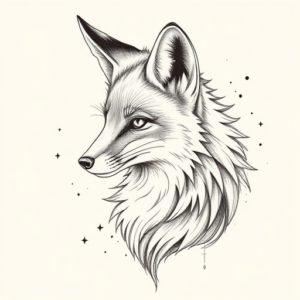 Artistic Sketch Fox Tattoo