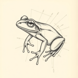 Artistic Sketch Frog Tattoo