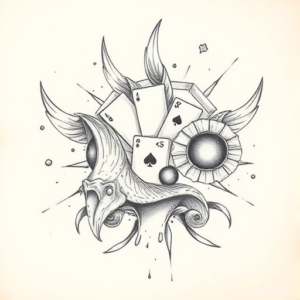 Artistic Sketch Gambling Tattoo