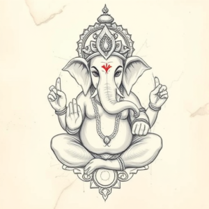 Artistic Sketch Ganesha Tattoo