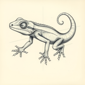 Artistic Sketch Gecko Tattoo