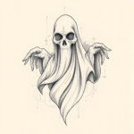 Artistic Sketch Ghost Tattoo