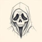 Artistic Sketch Ghostface Tattoo