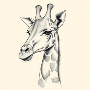 Artistic Sketch Giraffe Tattoo