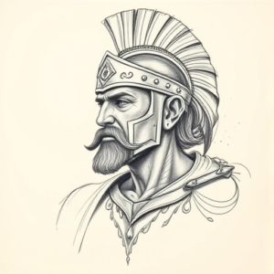 Artistic Sketch Gladiator Tattoo