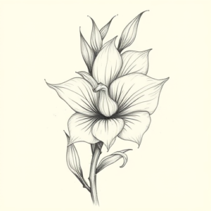 Artistic Sketch Gladiolus Tattoo
