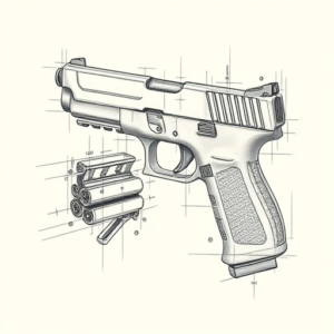 Artistic Sketch Glock Tattoo