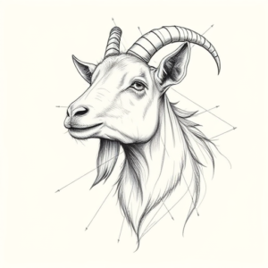 Artistic Sketch Goat Tattoo