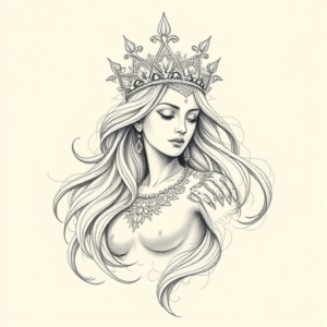 Artistic Sketch Goddess Tattoo